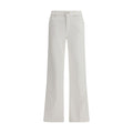 7FOR White Cotton Straight-Leg Jeans