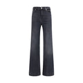 7FOR Black Cotton Flared Jeans