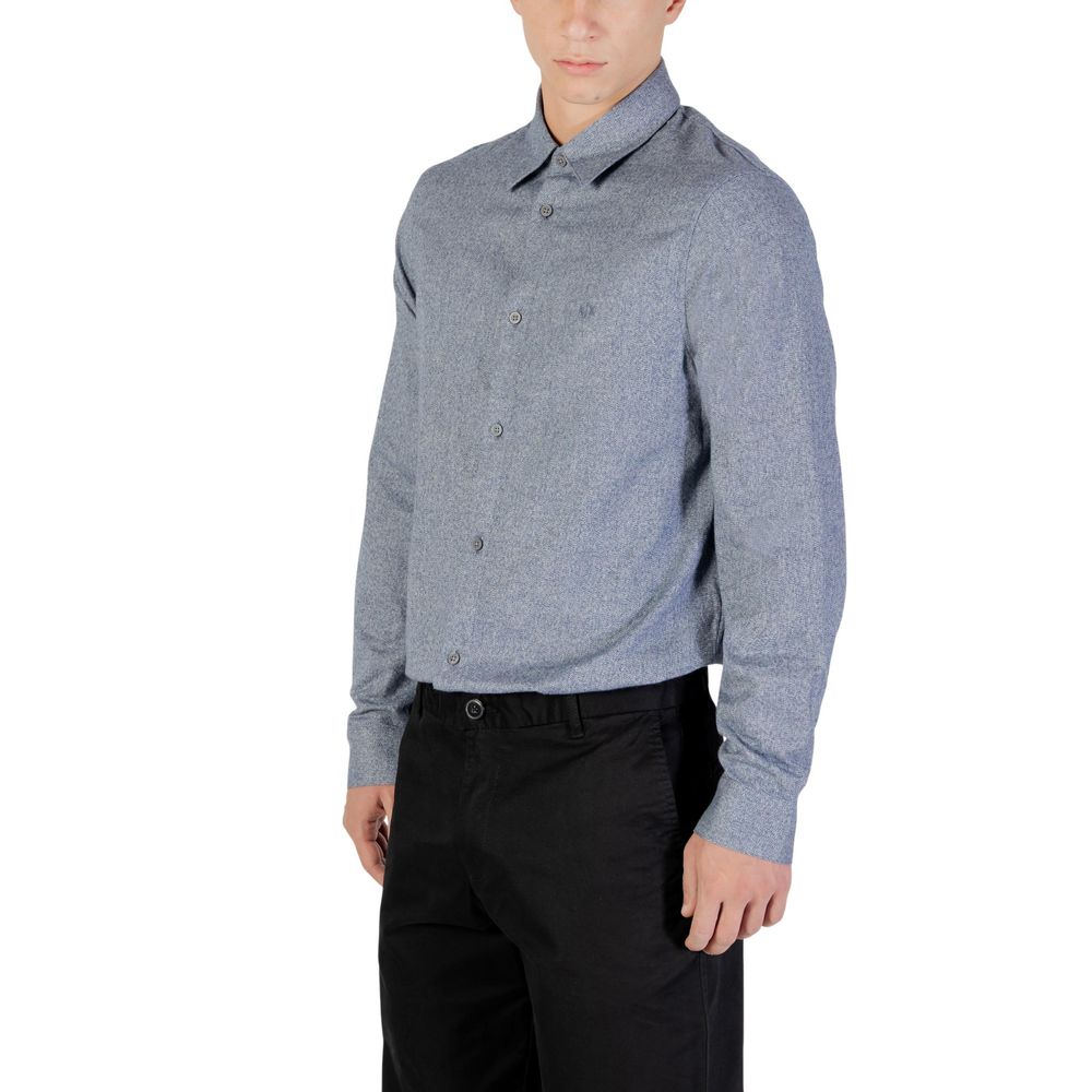 Armani Exchange Blue Cotton Dress Shirt