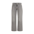 7FOR Gray Cotton Straight-Leg Jeans