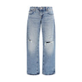 7FOR Blue Cotton Straight-Leg Jeans