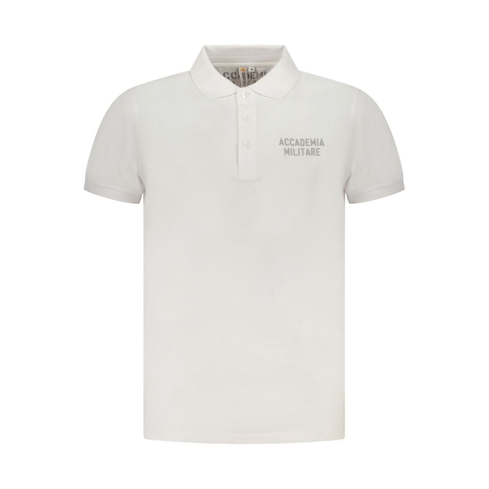 Accademia Militare Bianco Cotton Male Polo Shirt
