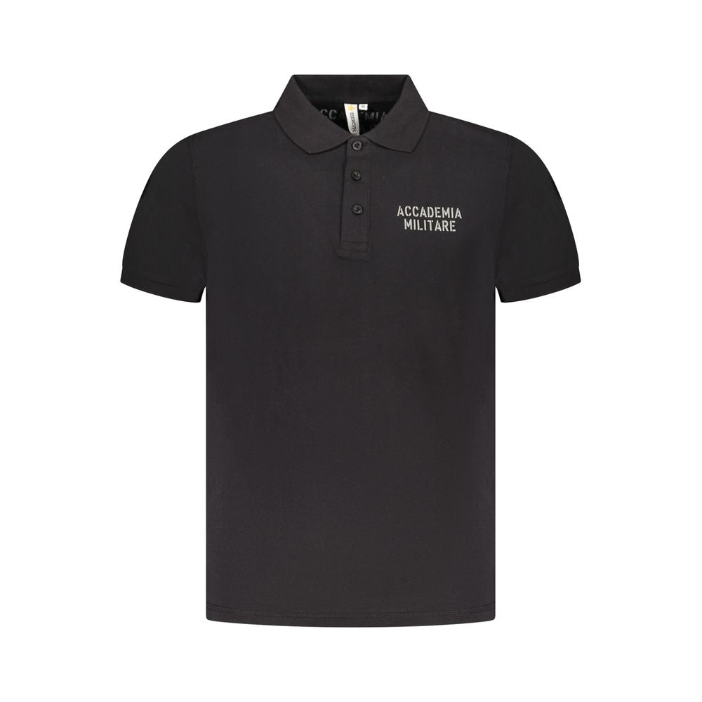 Accademia Militare Black Cotton Men Polo