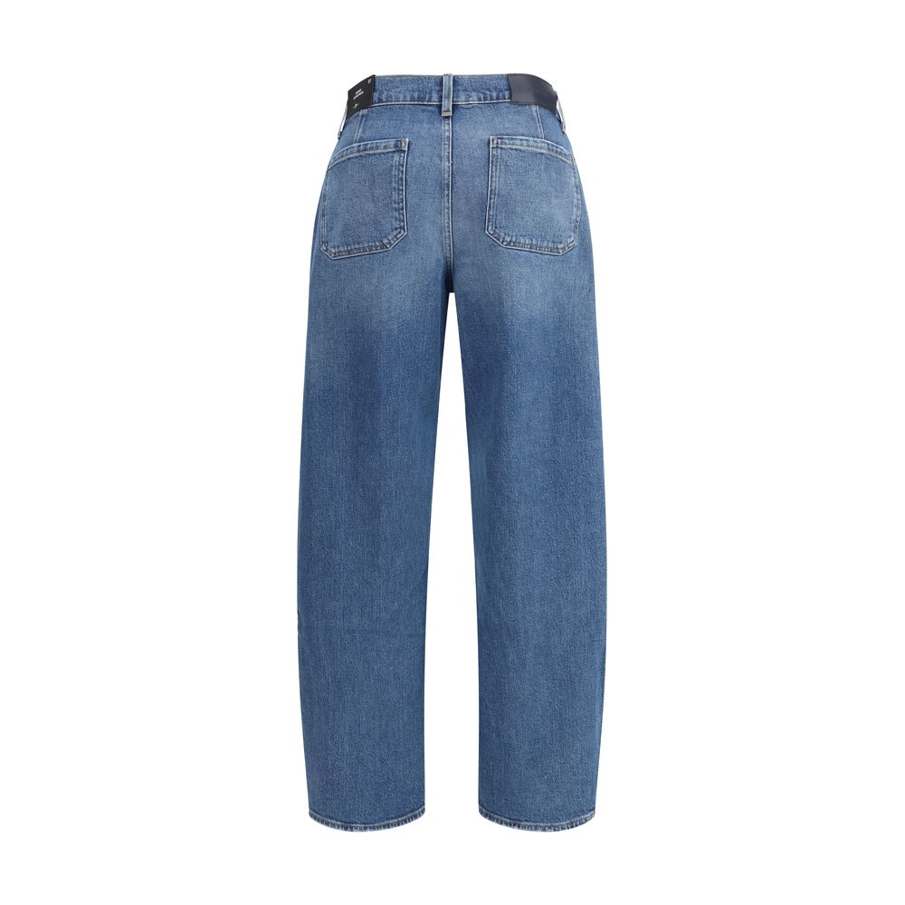 7FOR Blue Cotton Relaxed Fit Jeans