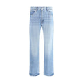 7FOR Blue Cotton Straight-Leg Jeans