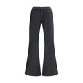 7FOR Black Cotton Flared Jeans