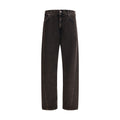 7FOR Black Cotton Straight-Leg Jeans