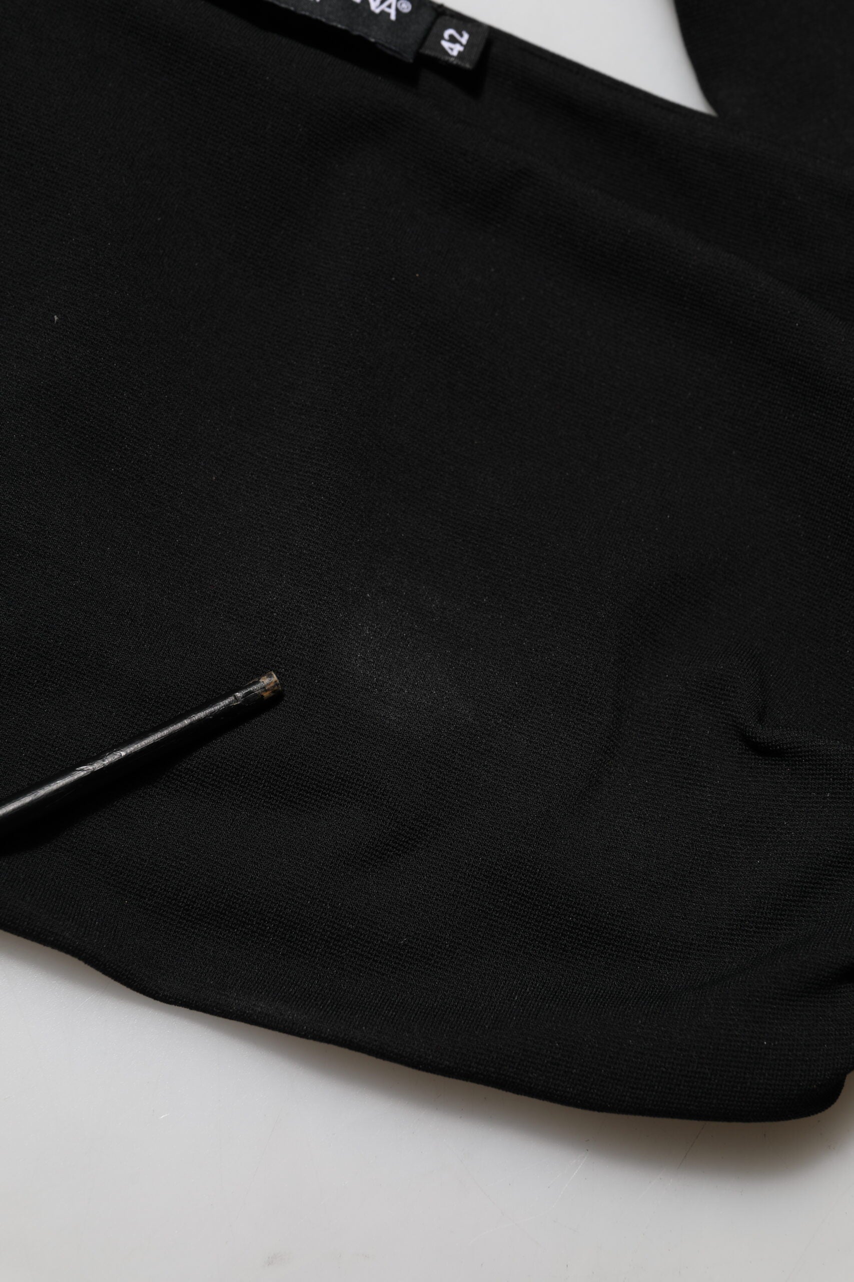 Dolce & Gabbana Black Viscose Halter Off Shoulder Cropped Top