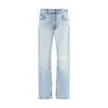 7FOR Blue Cotton Straight-Leg Jeans