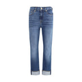 7FOR Blue Cotton Relaxed Fit Jeans