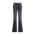 7FOR Black Cotton Bootcut Jeans