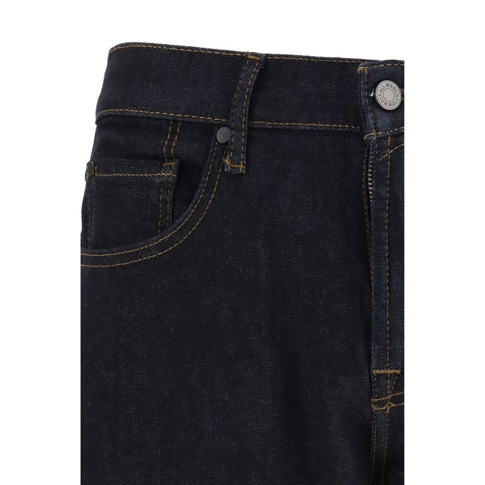 7FOR Blue Cotton Straight-Leg Jeans