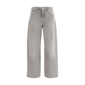 7FOR Gray Cotton Relaxed Fit Jeans